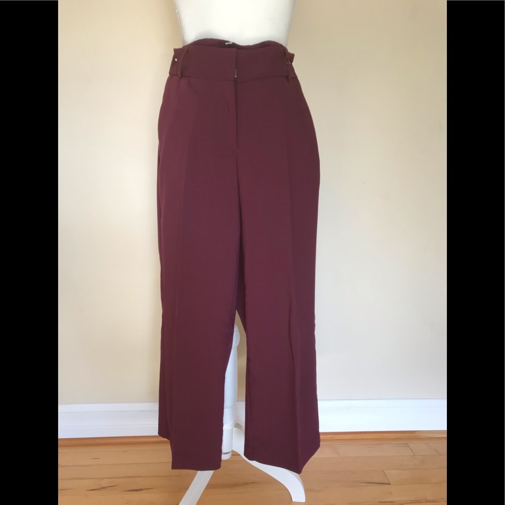 🍏🍏 Cynthia Rowley Women’s Ankle Bordo Color Pocketed Midrise Pants, 6